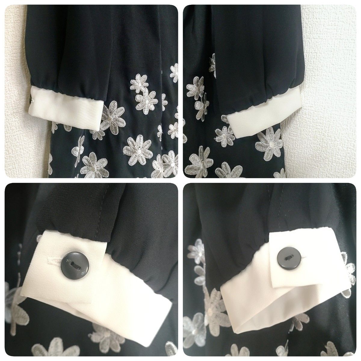 《ビームス walts by BEAMS DESIGN》フォーマルワンピース ネイビー 120 花刺繍 白襟 長袖 入学 女の子 《ビームス walts by BEAMS DESIGN》フォーマルワンピース ネイビー 120 花刺繍 白襟 長袖 入学 女の子