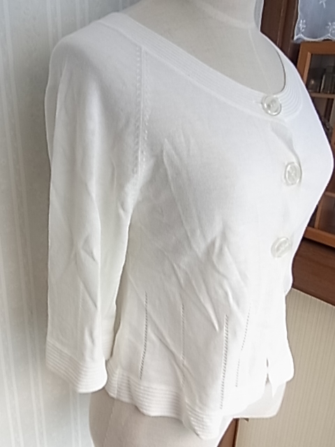 MICHEL KLEIN Michel Klein white white short. cardigan gun cardigan 7 minute sleeve size 38 beautiful goods 