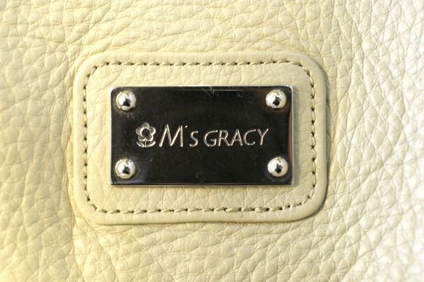 ○美品 エムズグレイシー M's GRACY コサージュ レザー トートバッグ B0356_画像6