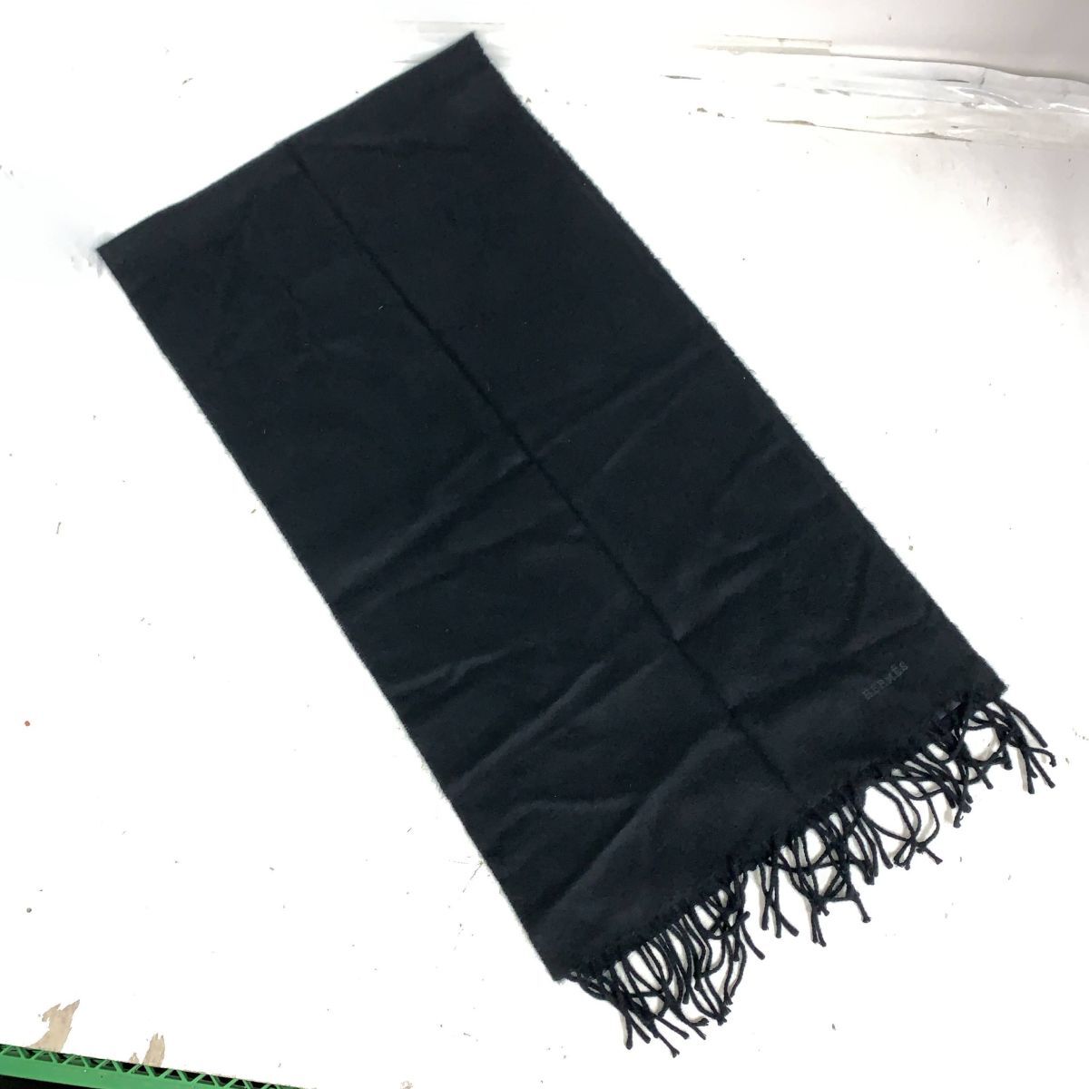 HERMES 100% CACHEMIRE Hermes кашемир muffler черный чёрный 