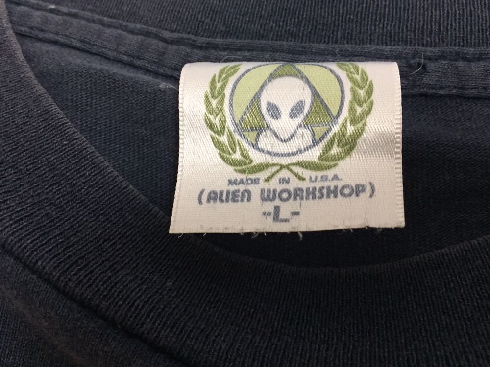 希少 90s 初期 ALIEN WORKSHOP エイリアンワークショップ tシャツ USA製 SK8 オールド スケート ビンテージ size L_画像3