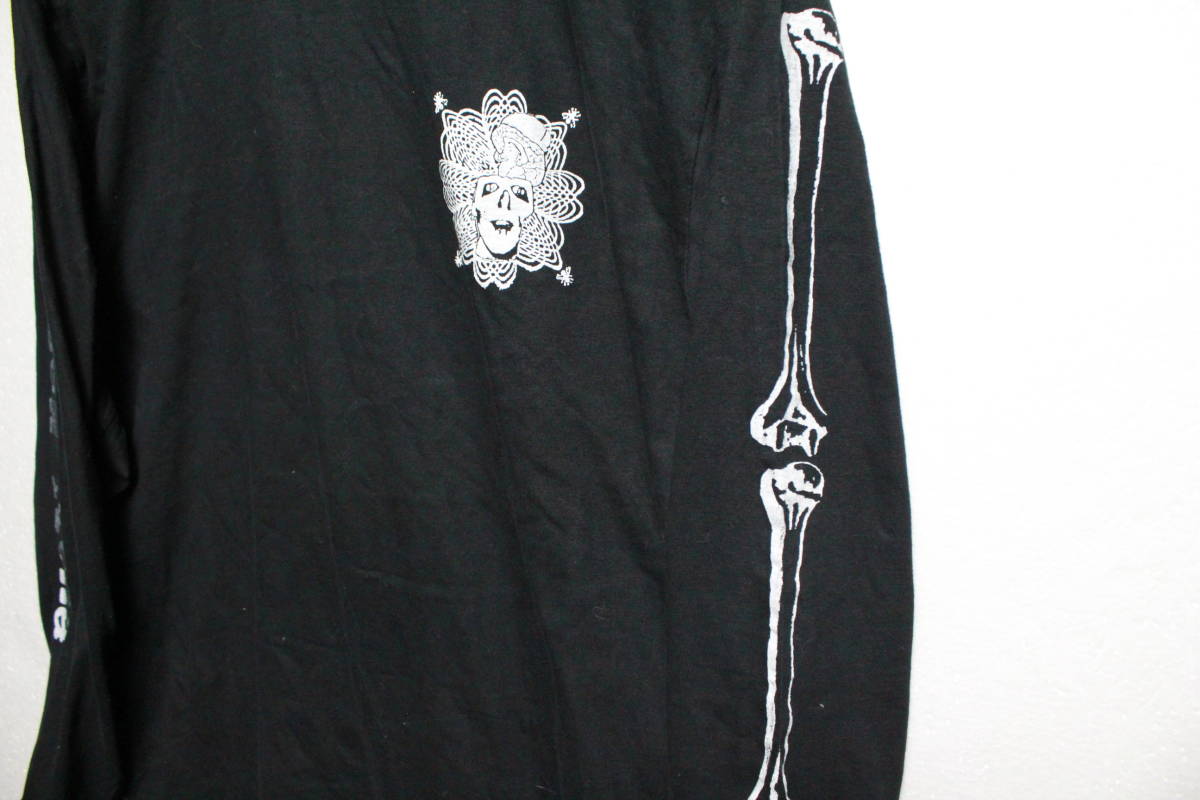デッドストック 80's ALIEN SEX FIEND 袖プリント 長袖Tシャツ (L位) 黒 ポジティブパンク バンド ロンT 当時物_画像4