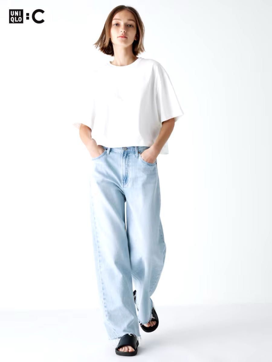 uniqloc ユニクロシー ワイドストレートジーンズ 29ブルー uniqloc ユニクロシー ワイドストレートジーンズ 29ブルー