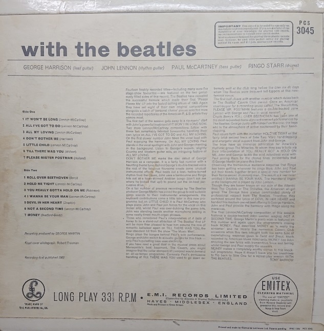 * special selection *THE BEATLES/WITH THE BEATLES\'1963UK PARLOPHONE FIRST PRESS STEREO