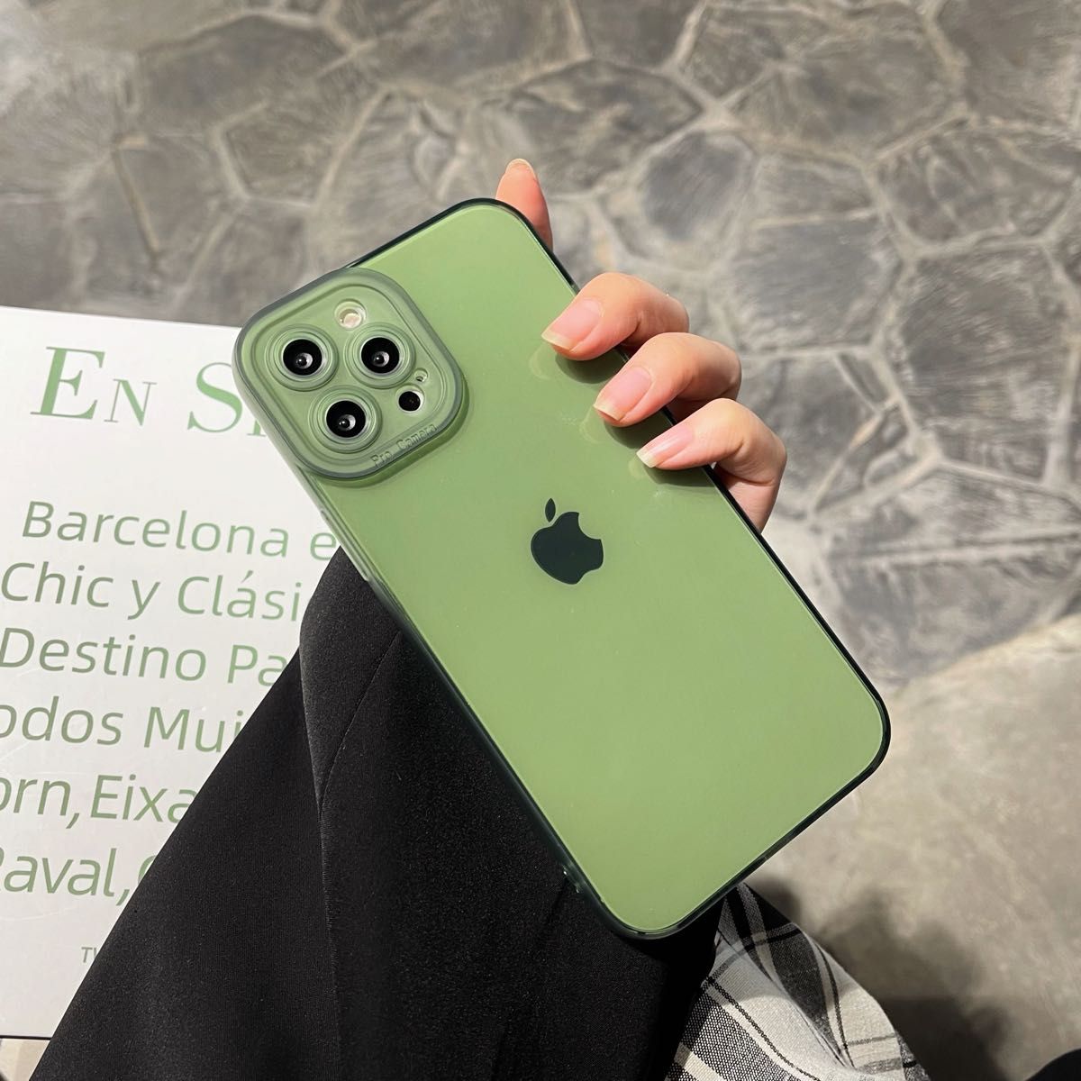 iPhone 14 Plus ケース アースカラー クリア 抹茶 グリーン iPhone 14 Plus ケース アースカラー クリア 抹茶 グリーン