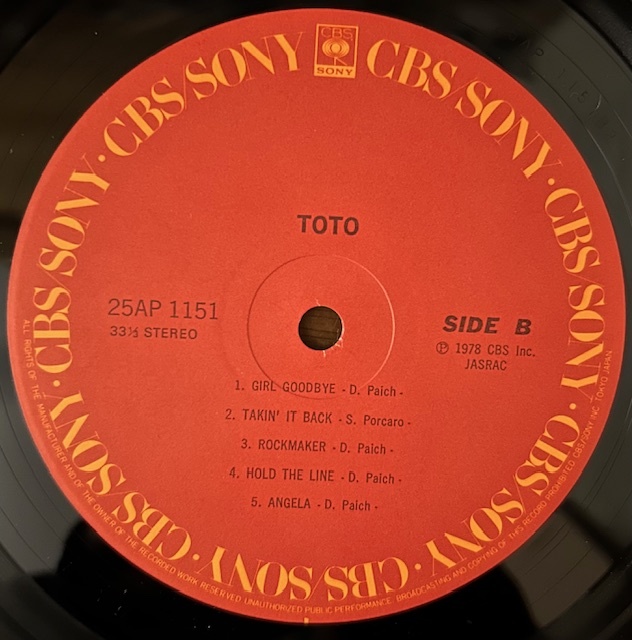Toto / Toto / космос. рыцарь запись 25AP 1151 записано в Японии 