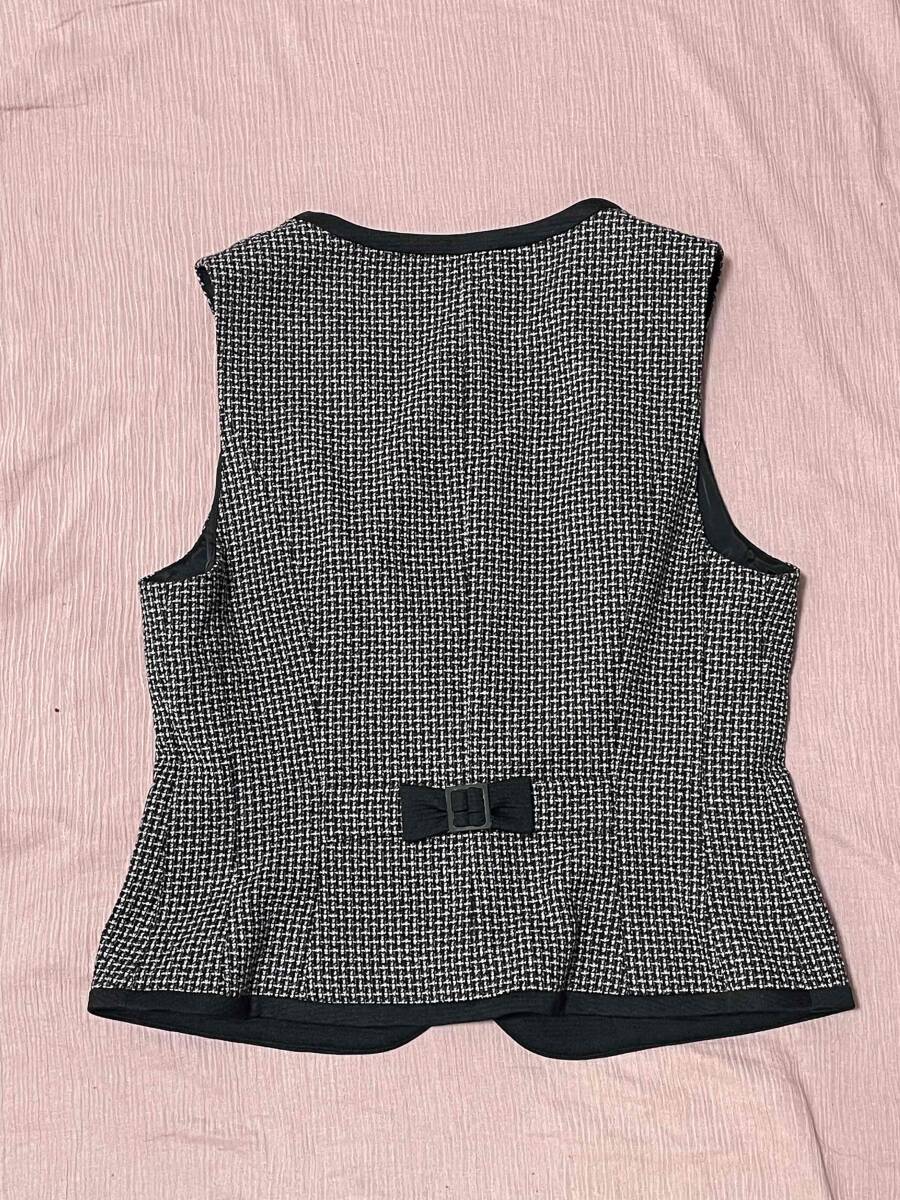 ※Cランク※【中古】ALPHAPIER_9号_ベスト（ツィードチェック）AR2878-2/アンジョア/かわいいOL制服/おしゃれ会社事務服