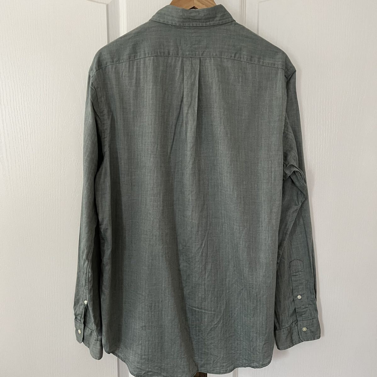 Ralph Lauren ラルフローレン 長袖 シャツ L グリーン ヘリンボーン ポニー刺繍 ボタンダウン 大きいサイズ_画像8