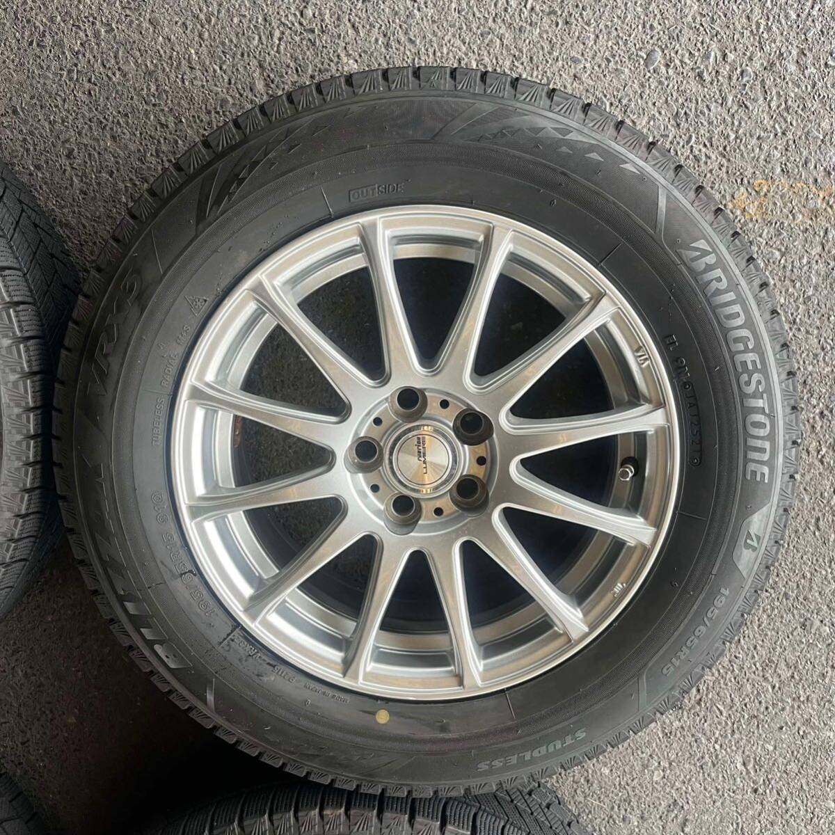 [5068] 195/65R15 4 шт. комплект зимние шины BRIDGESTONE BLIZZAK VRX3 шероховатость гора [2021 год ] aluminium n колесо 15X6 1/2J PCD100/5H