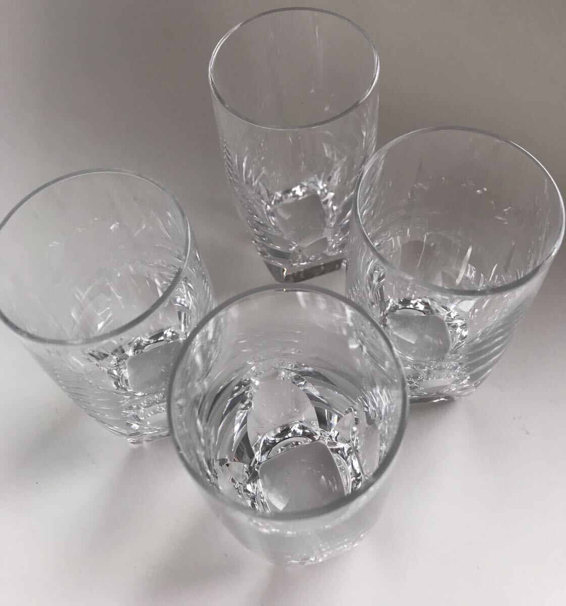 HOYA クリスタル 4面Qカットグラス 4個 函有 レトロ 希少 送料 HOYA クリスタル 4面Qカットグラス 4個 函有 レトロ 希少 送料