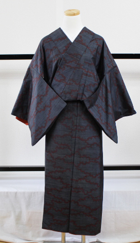 送料込　中古　大島紬　袷せ　横双