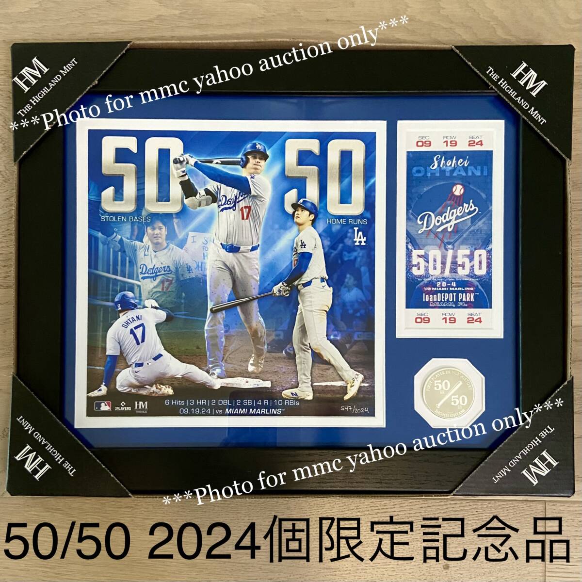 大谷翔平 50-50 達成記念!! 数量限定 海外限定版 MLB公式 超貴重 額入りシルバー記念コイン 正規品 ロサンゼルス ドジャース 限定品 
