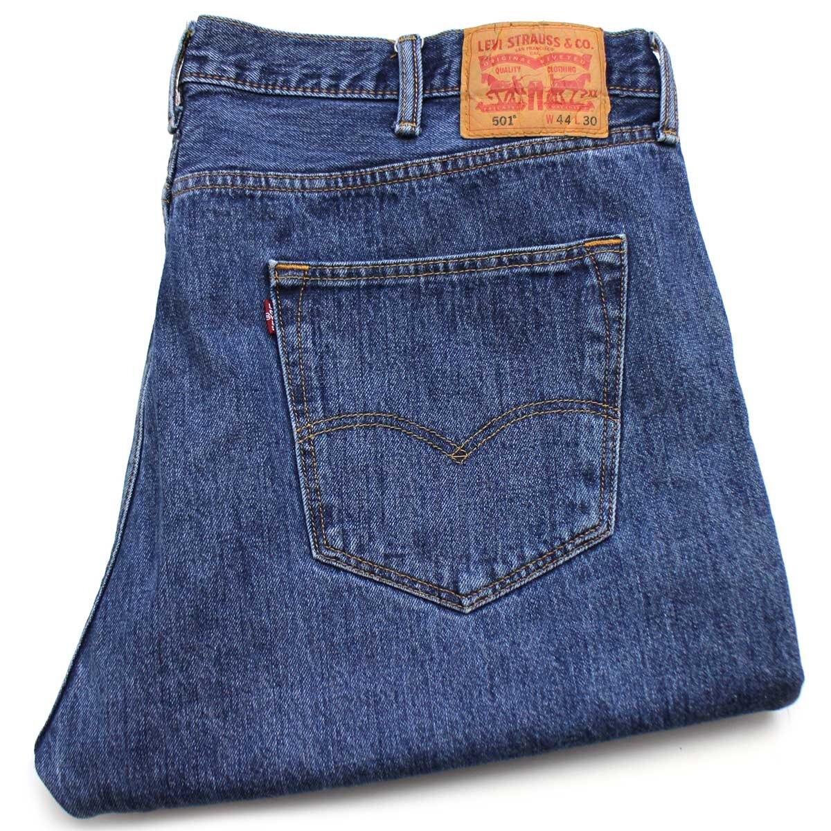 ★Levi'sリーバイス 501 デニムパンツ カスタム w44★SDP3174 ジーンズ テーパード クロップド 縦落ち オーバーサイズ ビッグサイズ