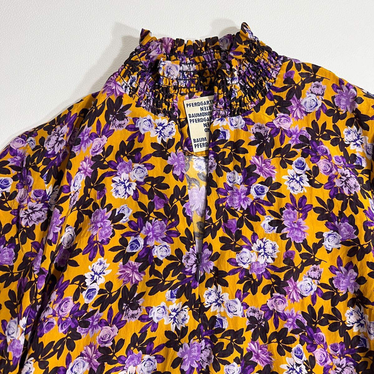 良品 BAUM UND PFERDGARTEN バウムウンドヘルガーデンロングワンピース ANAMAY FLOWER 総柄 花柄 レトロフラワーレディース_画像3