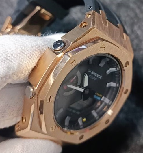 RG чёрный GA2100 GA2110 GAB2100 GA-2100 Casio -k нержавеющая сталь metal частота custom металл кейс GSHOCK G амортизаторы G-SHOCKji- амортизаторы 