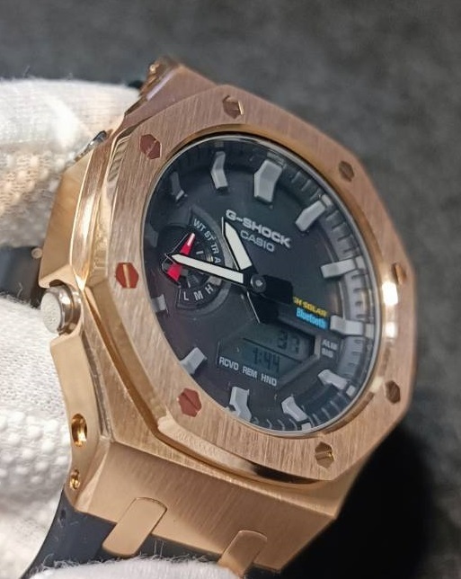 RG чёрный GA2100 GA2110 GAB2100 GA-2100 Casio -k нержавеющая сталь metal частота custom металл кейс GSHOCK G амортизаторы G-SHOCKji- амортизаторы 