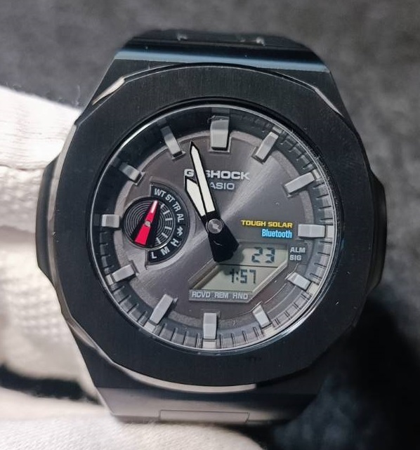 GA2100* no. 6 поколение * чёрный кожа чёрный * Nautilus нержавеющая сталь metal частота custom металл кейс GSHOCK G амортизаторы G-SHOCKji- амортизаторы GA2110