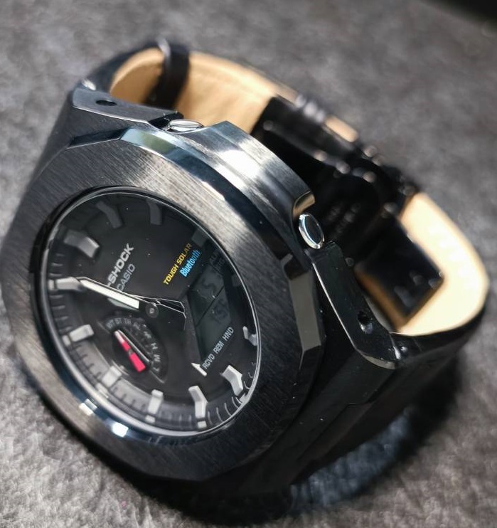 GA2100* no. 6 поколение * чёрный кожа чёрный * Nautilus нержавеющая сталь metal частота custom металл кейс GSHOCK G амортизаторы G-SHOCKji- амортизаторы GA2110