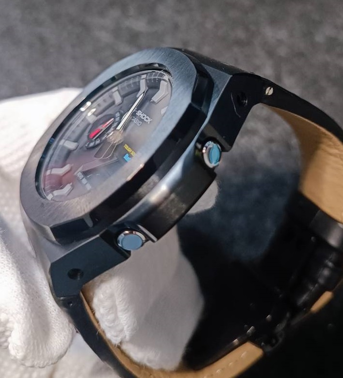 GA2100* no. 6 поколение * чёрный кожа чёрный * Nautilus нержавеющая сталь metal частота custom металл кейс GSHOCK G амортизаторы G-SHOCKji- амортизаторы GA2110