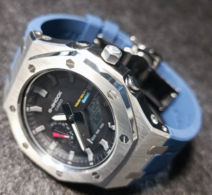 銀青 GA2100 GA2110 GAB2100 GA-2100 カシオーク ステンレス