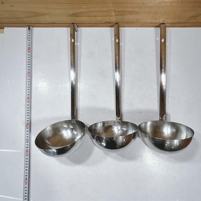 [ used ] business use MARUTAMA/ maru tama ladle ladle soup ladle extra-large ladle 3ps.@(1000cc× 2 ps 900cc× 1 pcs )