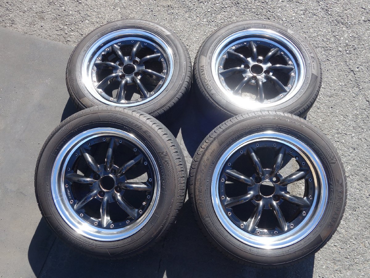 002-57　スピードスターワタナベ　RS-8Ⅱ　ヨコハマ　ブルーアースES32　アルミホイール タイヤセット　16×7ｊ　195/55R16　4本