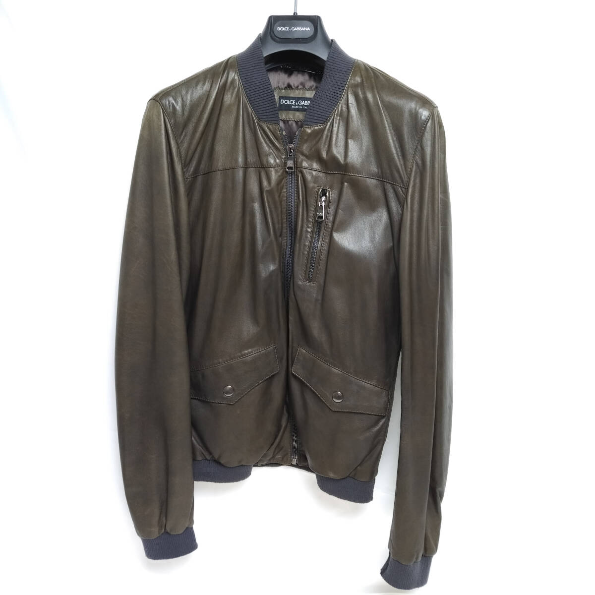 【漂う高級感】Dolce & Gabbana ドルチェアンドガッバーナ ドルガバ/G9N13L/44/ラムレザージャケット/イタリア製 冬物555円スタート