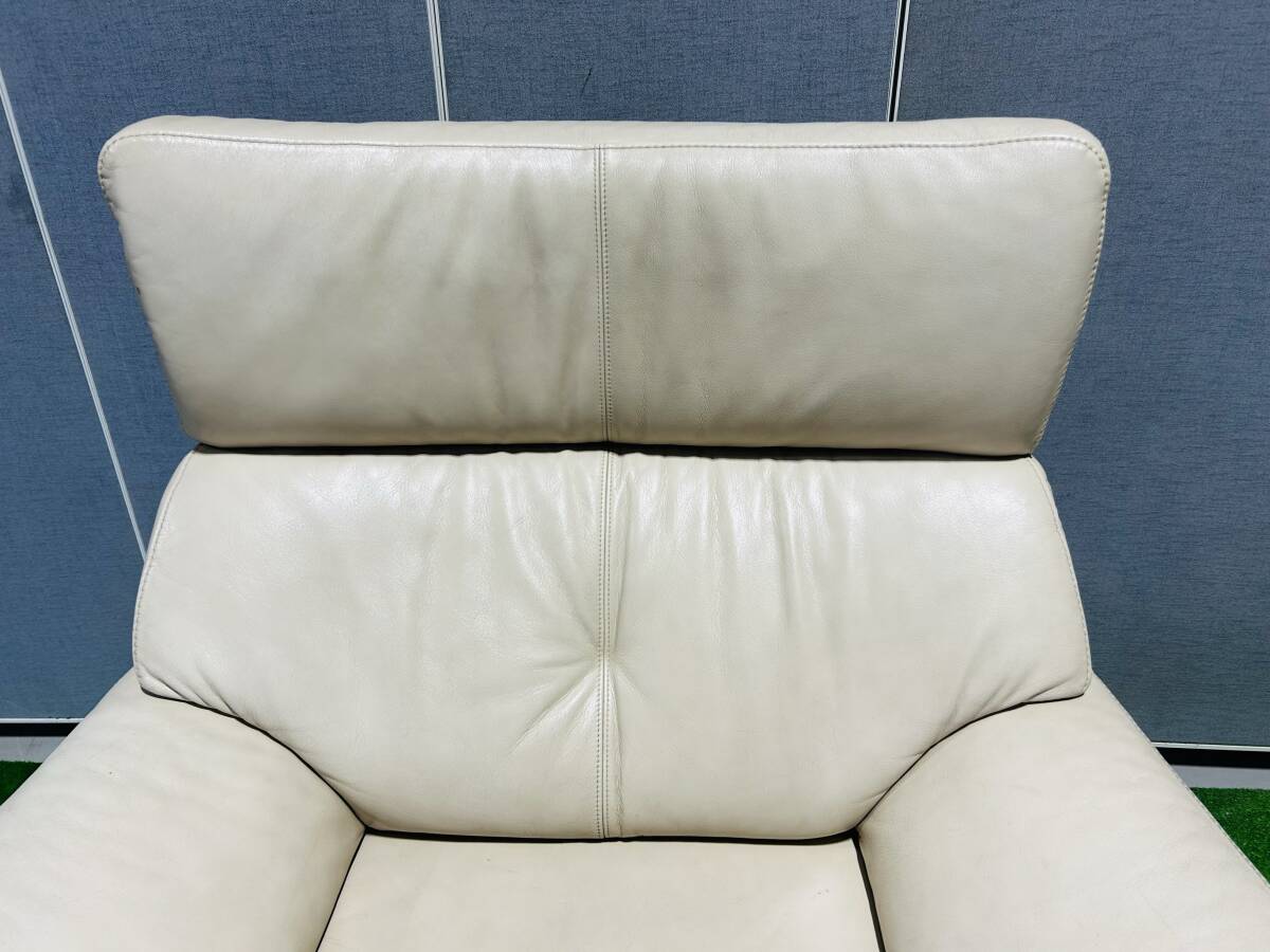 karimoku カリモク 本革ソファ レザー ひとり掛け 白色 karimoku カリモク 本革ソファ レザー ひとり掛け 白色