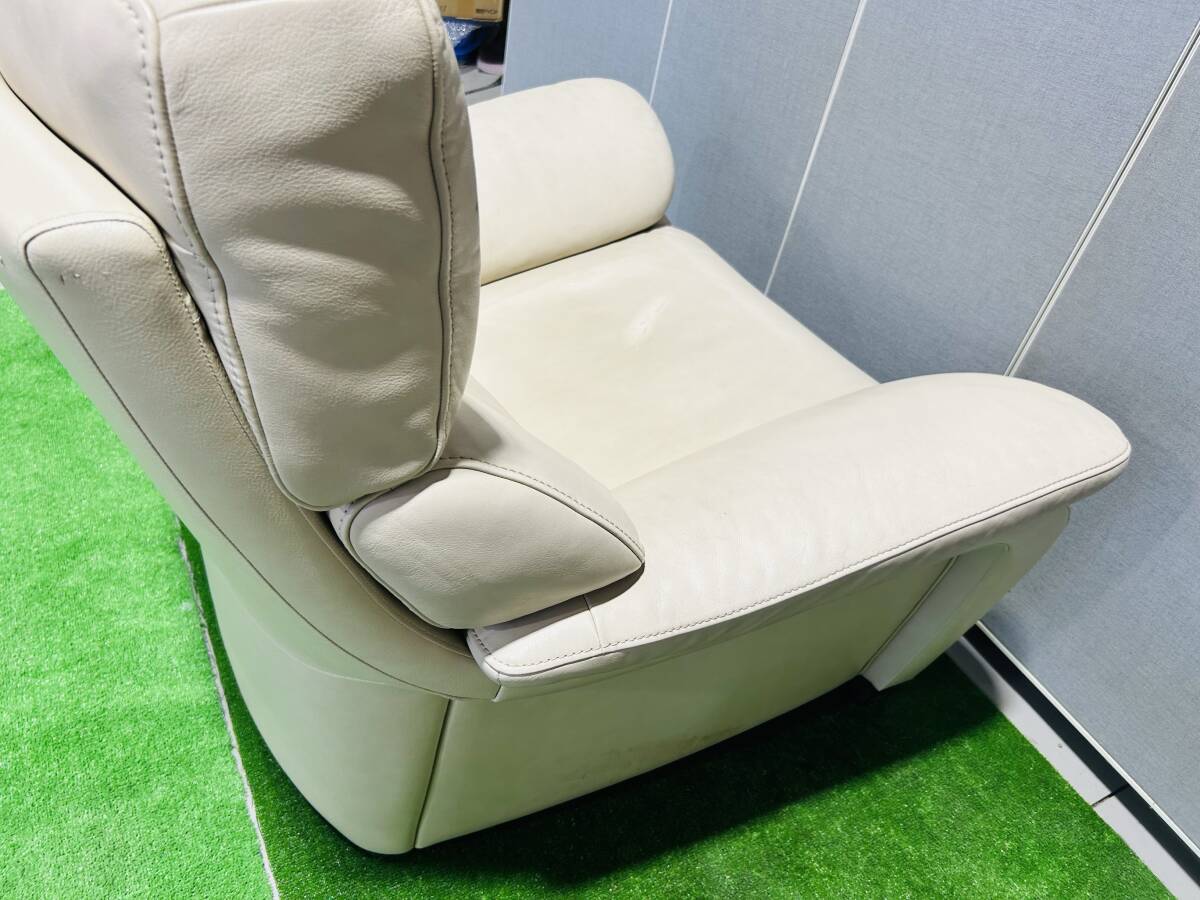 karimoku カリモク 本革ソファ レザー ひとり掛け 白色 karimoku カリモク 本革ソファ レザー ひとり掛け 白色
