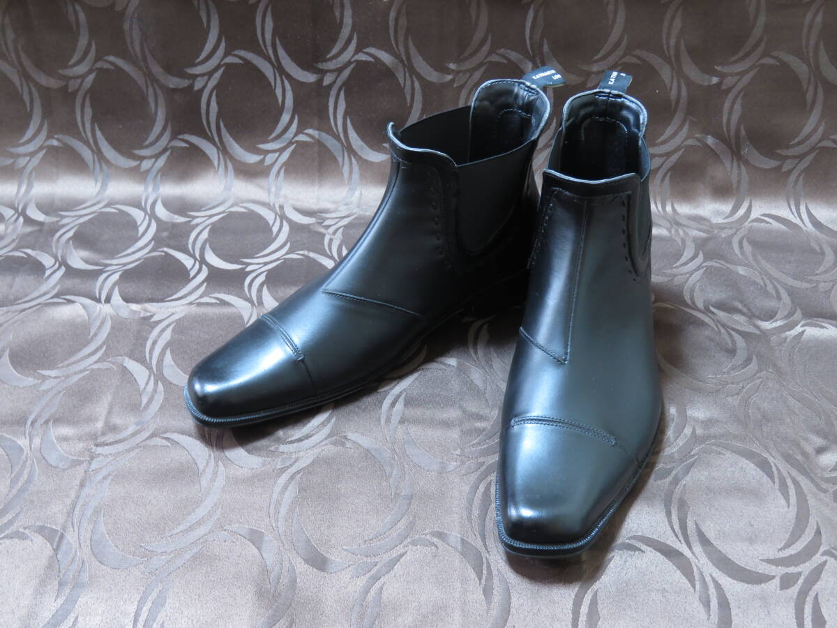 KATHARINE HAMNETT LONDON サイドゴア 防水ドレスブーツ ＢＬＡＣＫ ＬＬサイズ