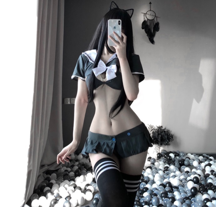 ★　ベビードール ナイトウェア メイド コスプレ セクシー ランジェリー　（C）