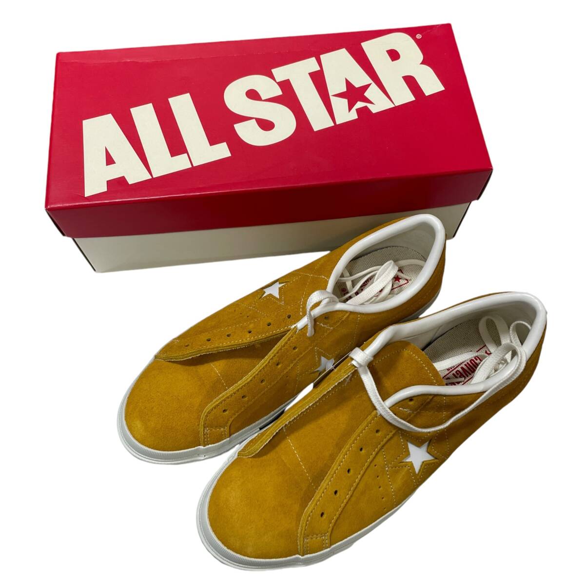 ◆未使用品◆CONVERSE ONE STAR J SUEDE コンバース ワンスター スエード ゴールド イエロー からし US9.5 28.0㎝ Japan レザー X74089NL