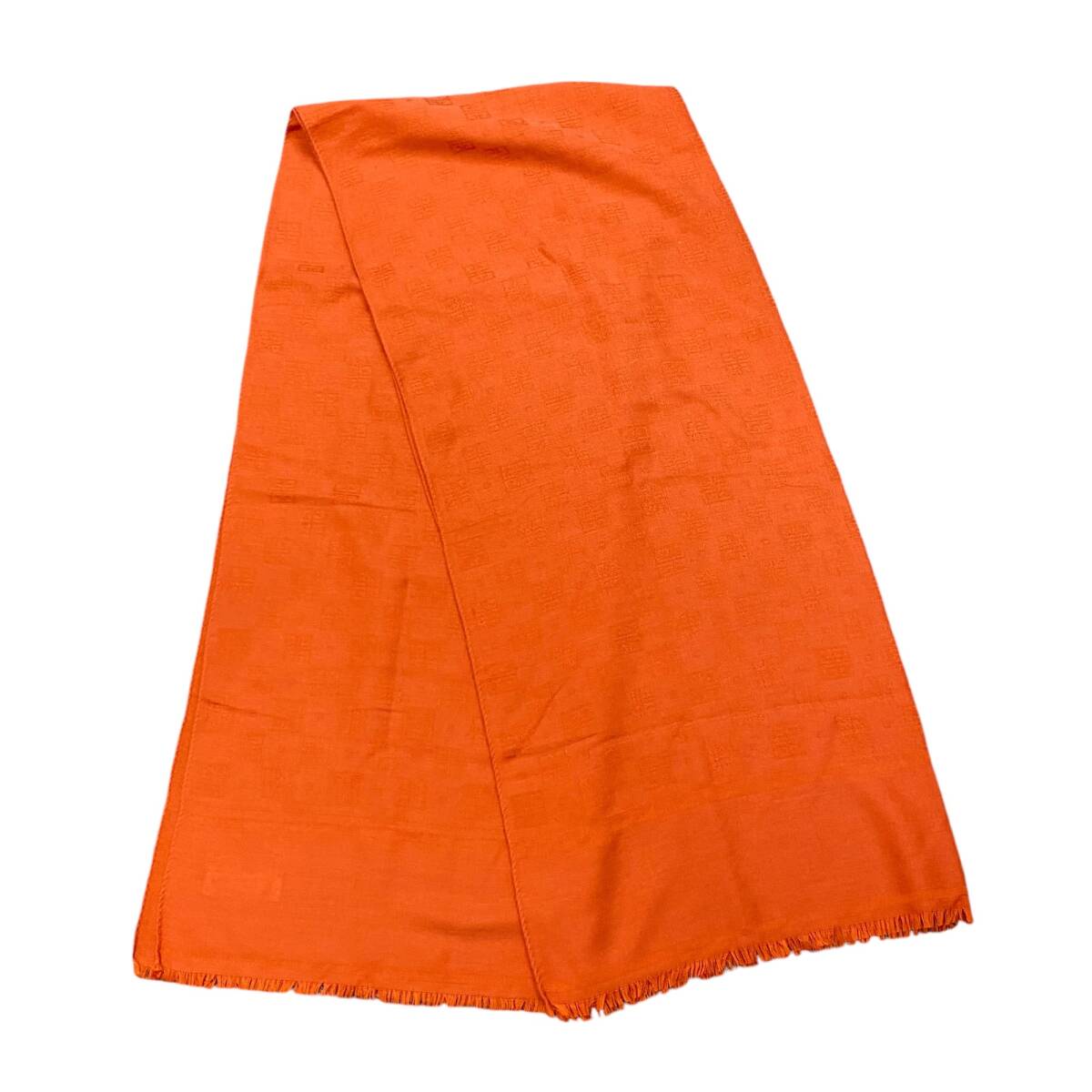 [ б/у товар ]GIVENCHY Givenchy бахрома палантин orange шаль muffler женский kyA11245RO