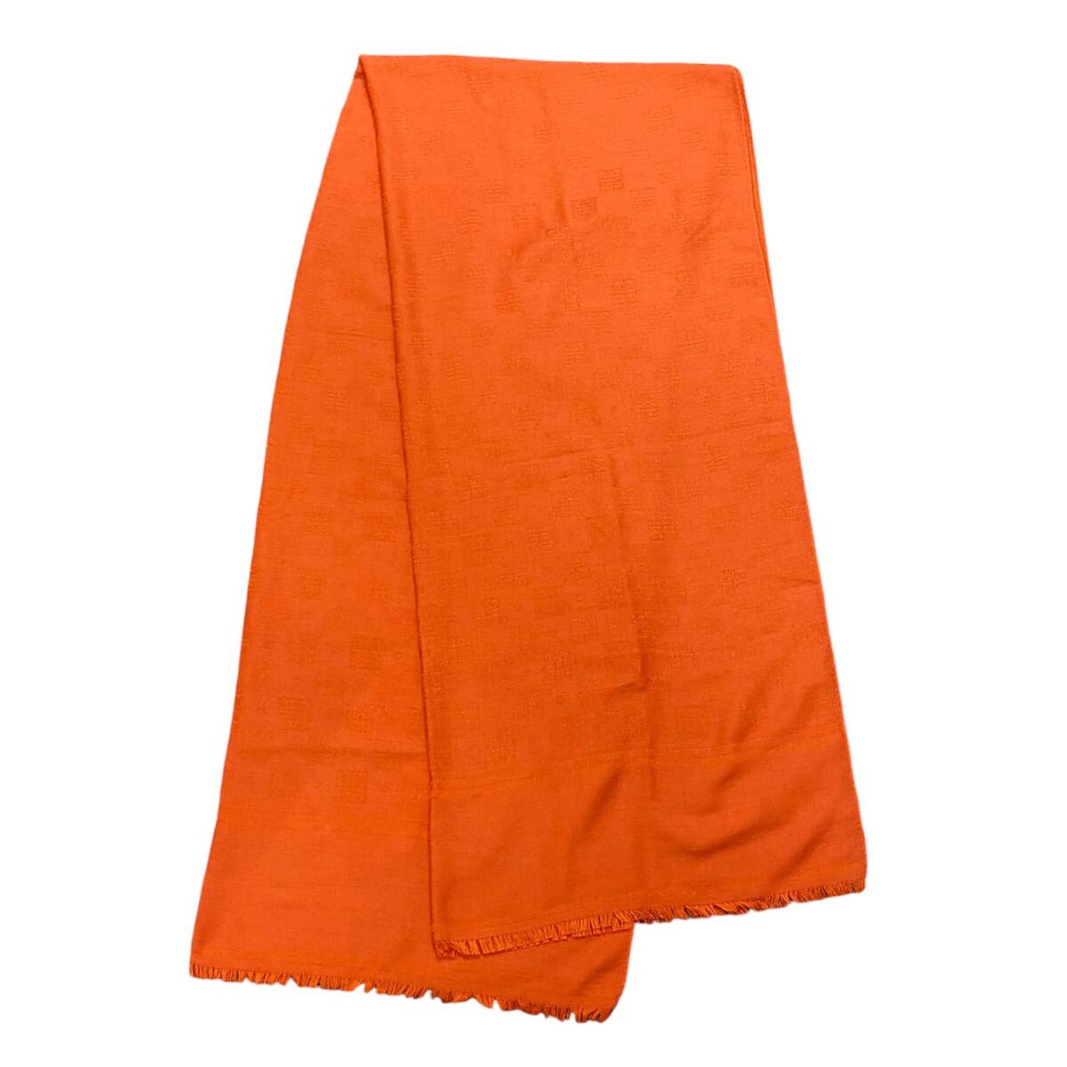 [ б/у товар ]GIVENCHY Givenchy бахрома палантин orange шаль muffler женский kyA11245RO