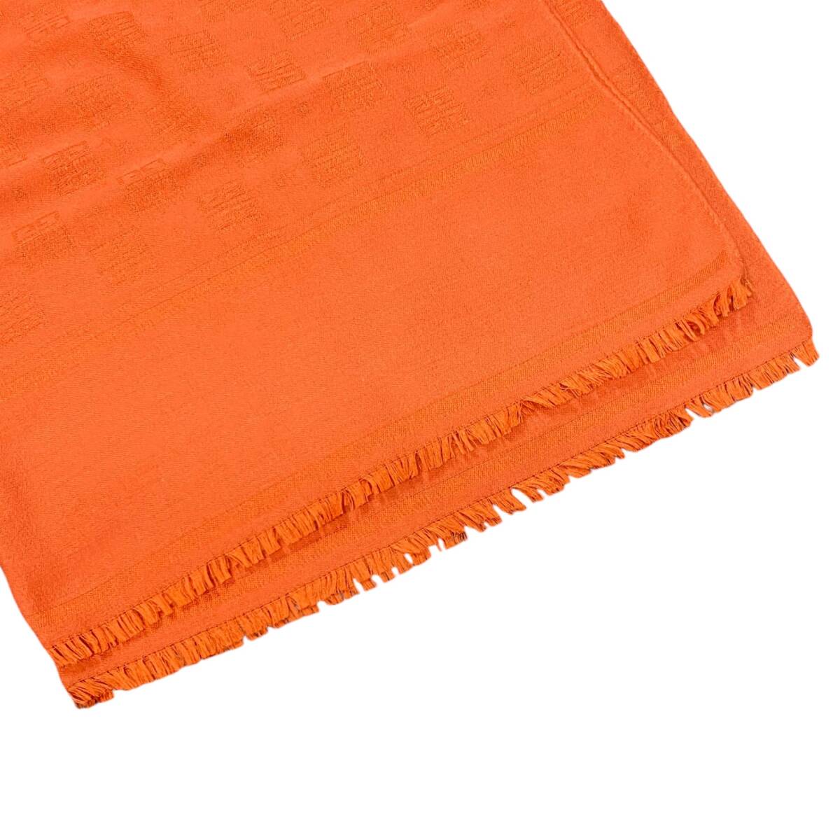 [ б/у товар ]GIVENCHY Givenchy бахрома палантин orange шаль muffler женский kyA11245RO