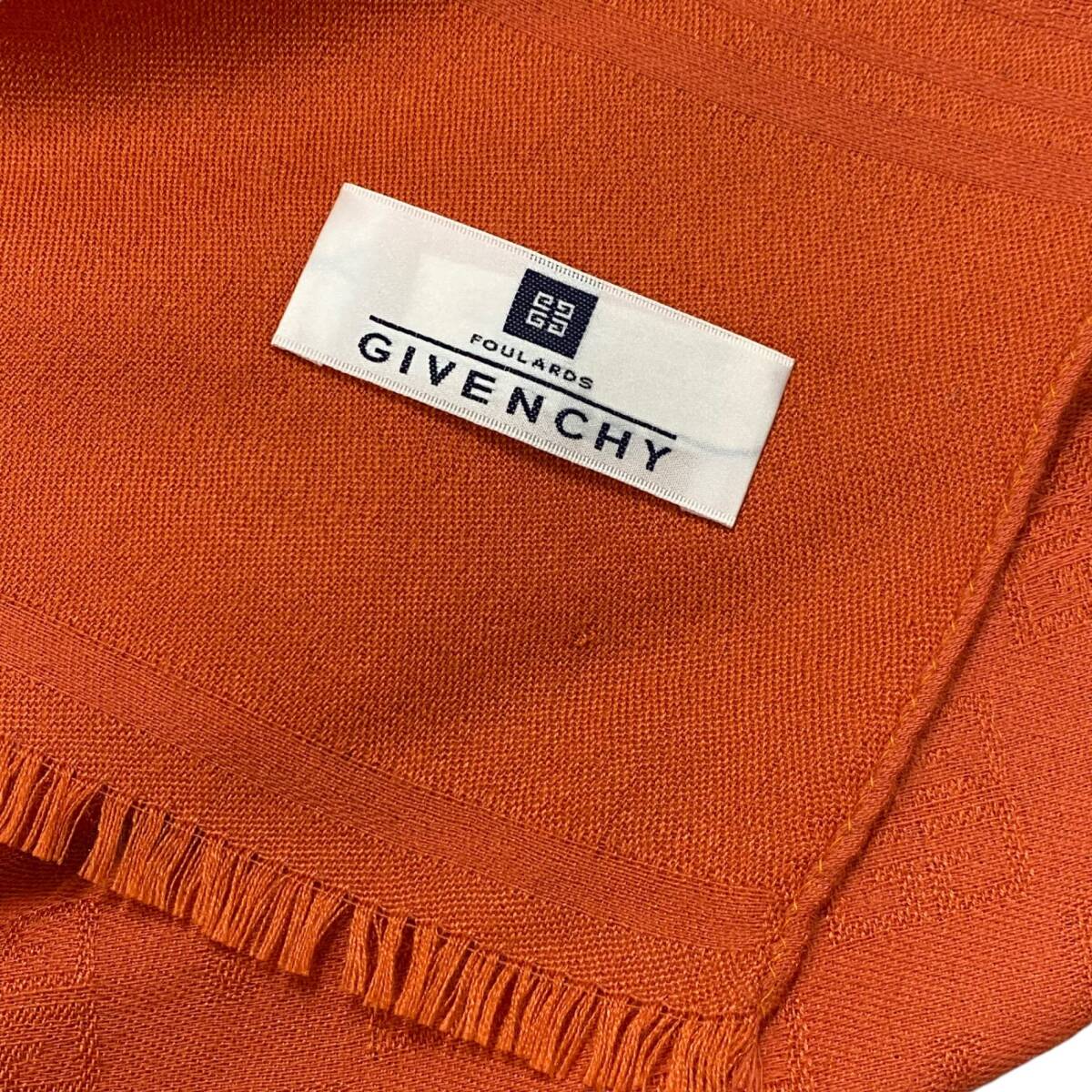 [ б/у товар ]GIVENCHY Givenchy бахрома палантин orange шаль muffler женский kyA11245RO