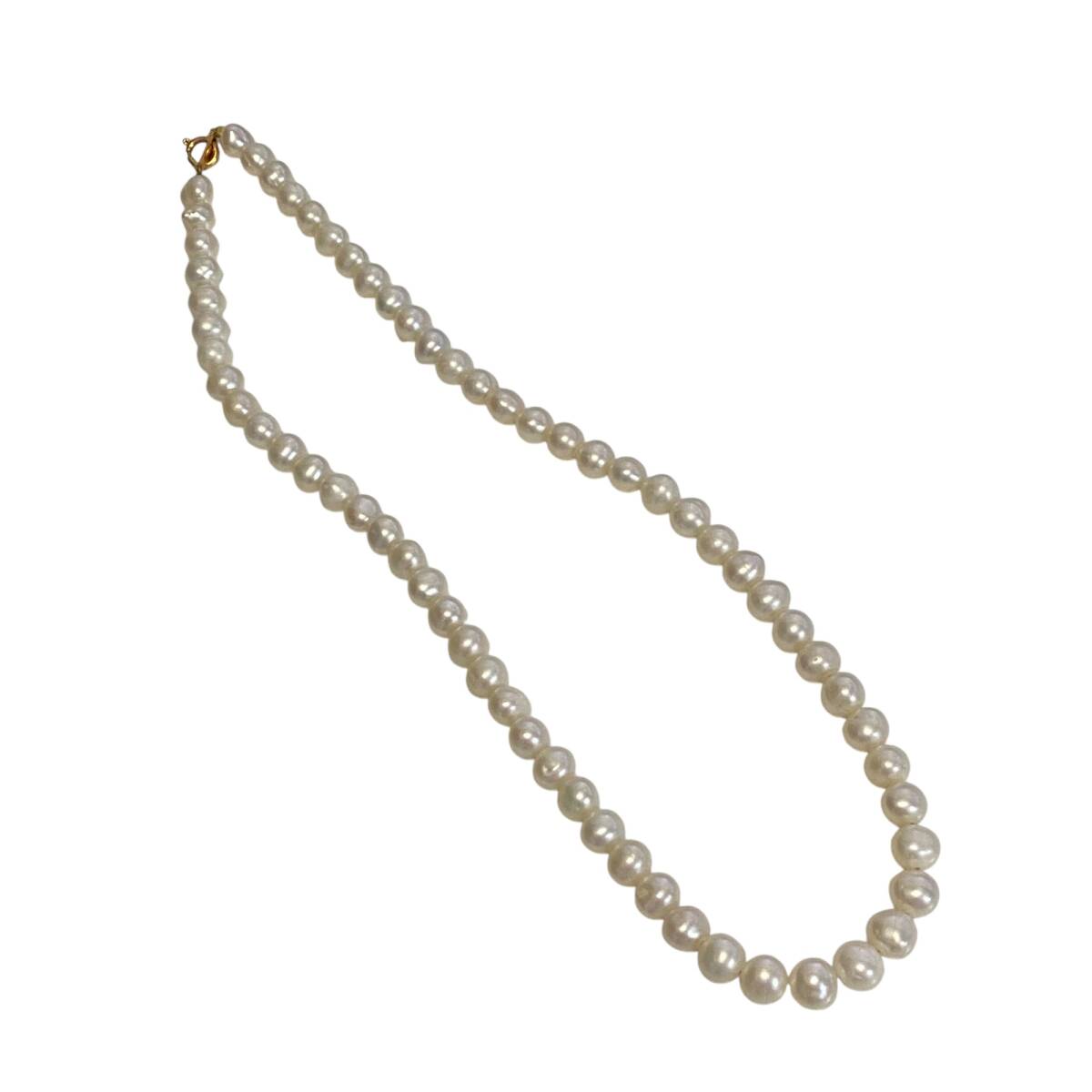 【中古品】パール 真珠ネックレス 留め具 18金 K18 レディースアクセサリー 箱無し L10-432RD