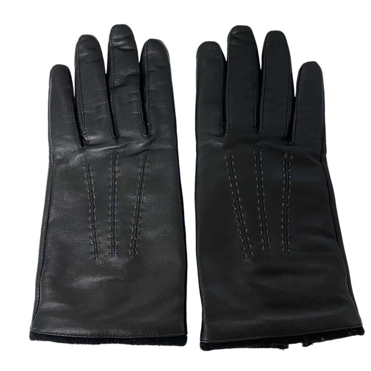 【中古品】HIROKO KOSHINO コシノヒロコ 手袋 レザーグローブ ブラック レディース小物 kyL11249RO