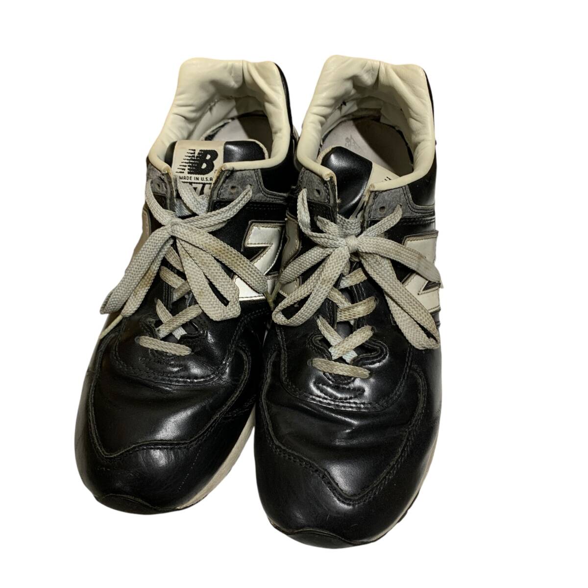 ◆中古品◆ ニューバランス NEW BALANCE M576K 廃盤モデル ガラスレザー ブラック 黒 サイズ9 1/2(27.5cm) 80年代 本體のみ V75618NA