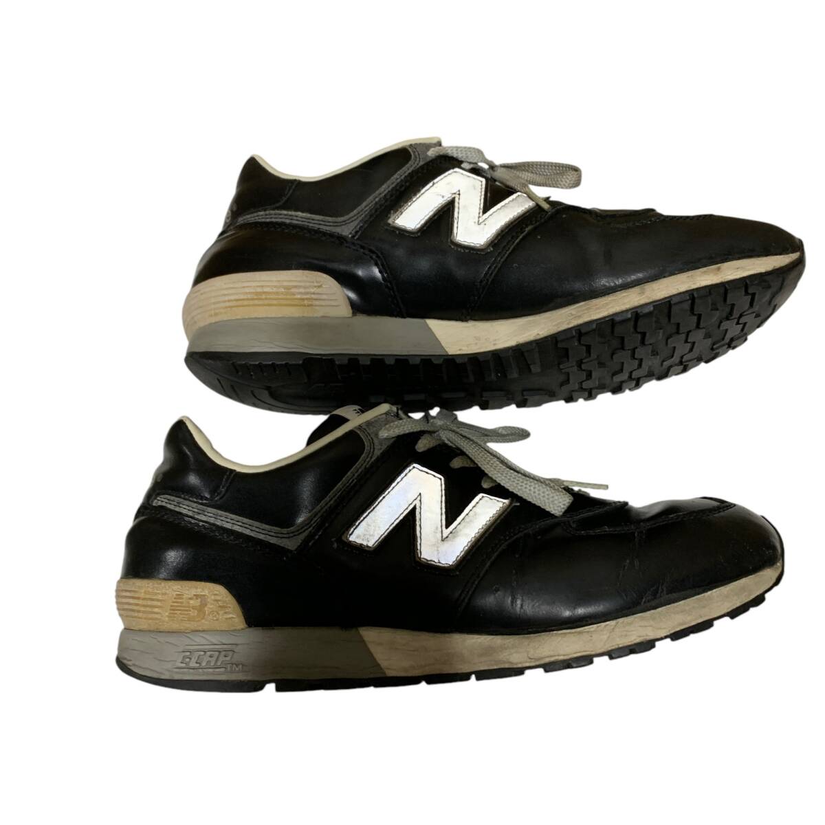 ◆中古品◆ ニューバランス NEW BALANCE M576K 廃盤モデル ガラスレザー ブラック 黒 サイズ9 1/2(27.5cm) 80年代 本體のみ V75618NA