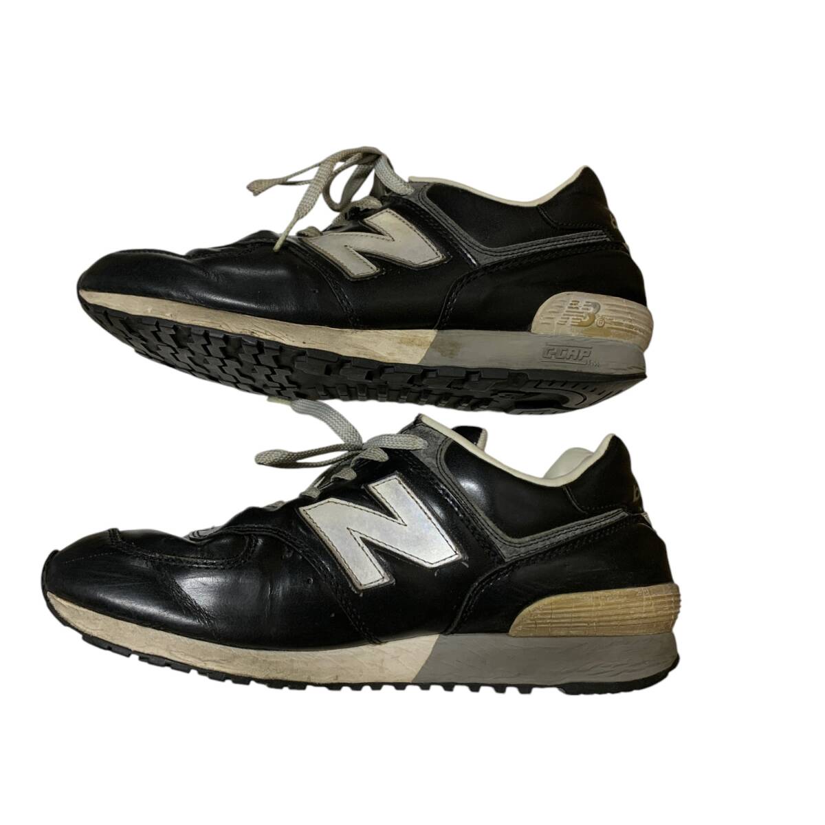 ◆中古品◆ ニューバランス NEW BALANCE M576K 廃盤モデル ガラスレザー ブラック 黒 サイズ9 1/2(27.5cm) 80年代 本體のみ V75618NA