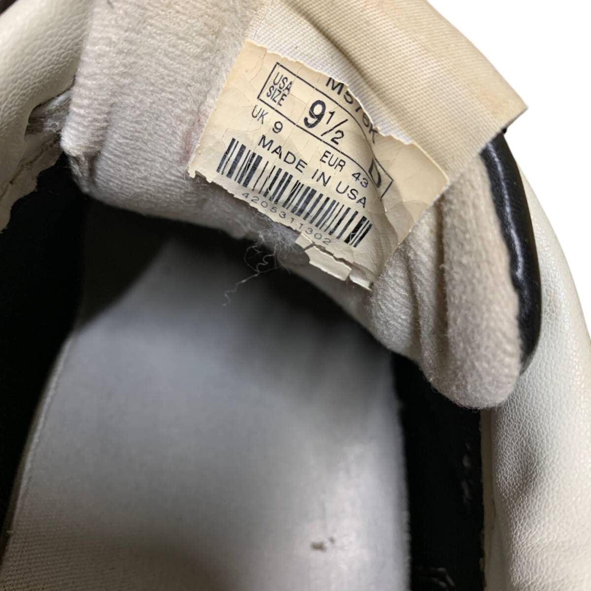 ◆中古品◆ ニューバランス NEW BALANCE M576K 廃盤モデル ガラスレザー ブラック 黒 サイズ9 1/2(27.5cm) 80年代 本體のみ V75618NA