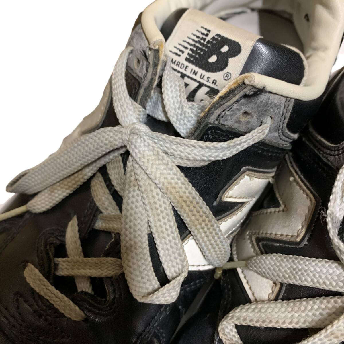 ◆中古品◆ ニューバランス NEW BALANCE M576K 廃盤モデル ガラスレザー ブラック 黒 サイズ9 1/2(27.5cm) 80年代 本體のみ V75618NA