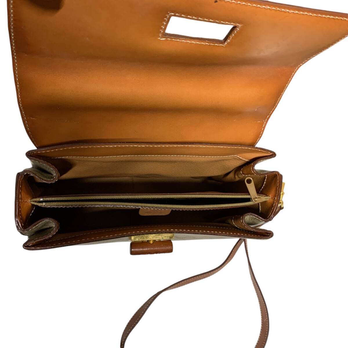 ◆中古品◆CELINE セリーヌ 2way マカダム ターンロック PVC ハンド ショルダー ハンド バッグ ベージュ系 ヴィンテージ R10-394NB