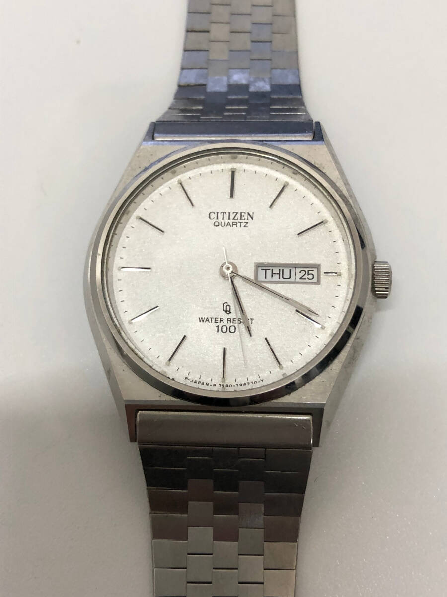 CITIZEN シチズン 4-796331K デイデイト シルバー クォーツ 腕時計 動作未確認 SKD2434