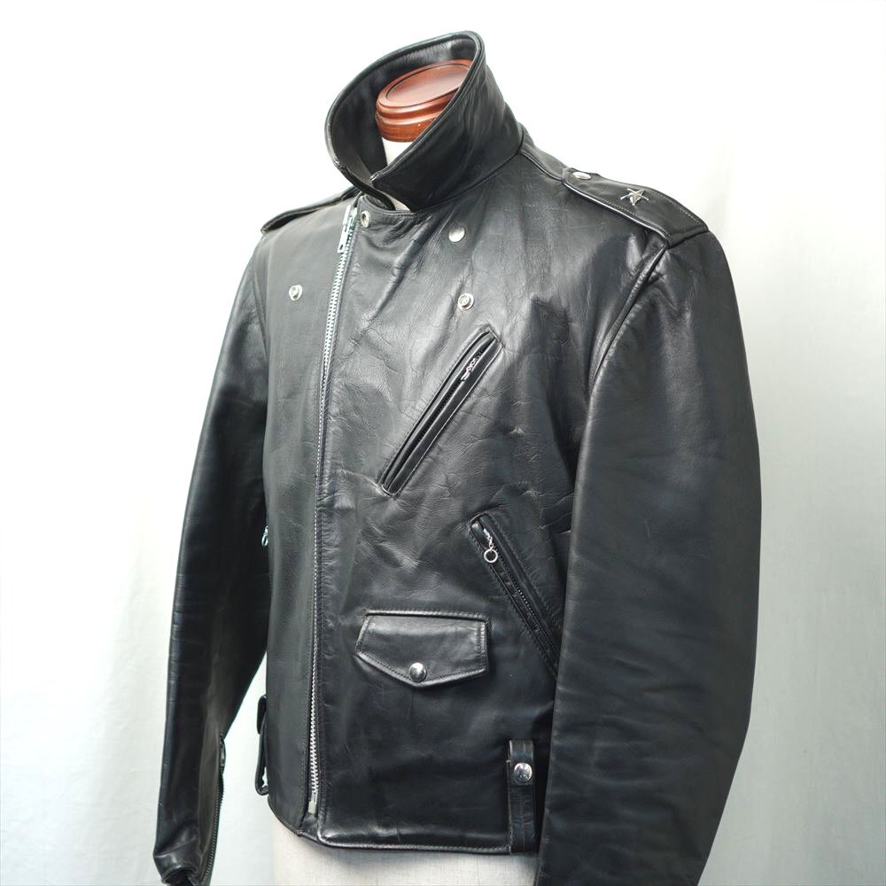 50s60s ビンテージ SCHOTT Bros PERFECTO 黒タグ ショット パーフェクト Wライダースジャケット ワンスター 黒 40 