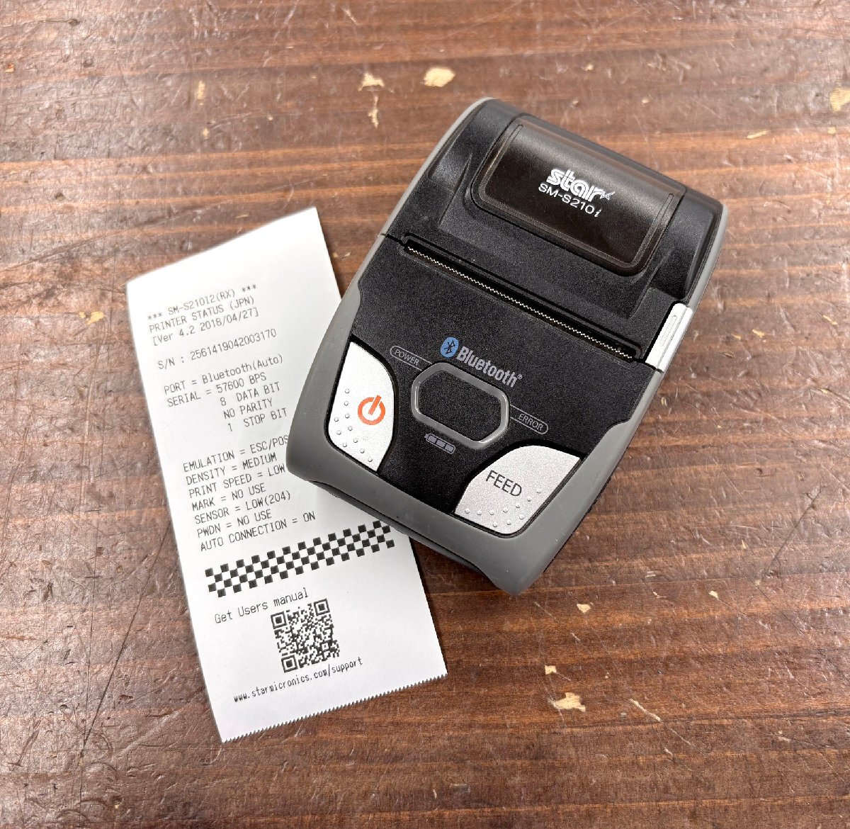 スター精密株式会社 STAR モバイルプリンター・レシートプリンター 本体のみ SM-S210i Bluetooth レジスタ 通電確認済み