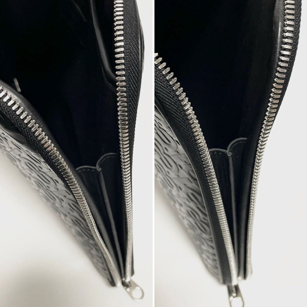 美品 BURBERRY バーバリー TB 総柄 型押し レザー クラッチ 美品 BURBERRY バーバリー TB 総柄 型押し レザー クラッチ