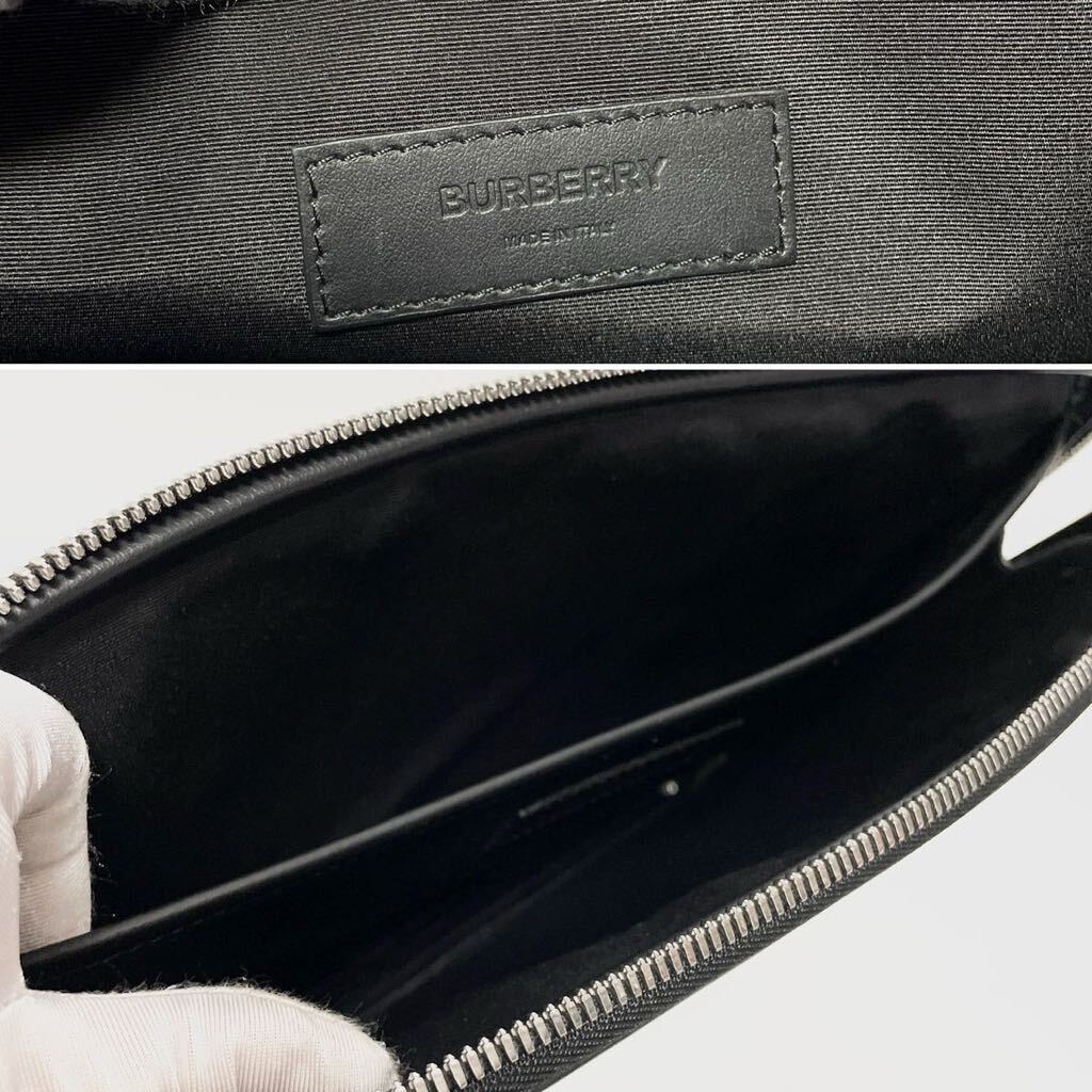 美品 BURBERRY バーバリー TB 総柄 型押し レザー クラッチ 美品 BURBERRY バーバリー TB 総柄 型押し レザー クラッチ