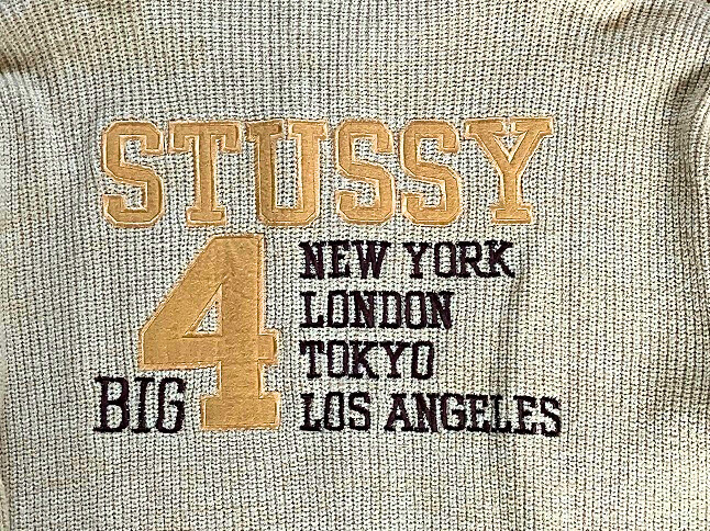 90s OLD STUSSY BIG4 ZIP UP KNIT Lサイズ オールド 90s OLD STUSSY BIG4 ZIP UP KNIT Lサイズ オールド
